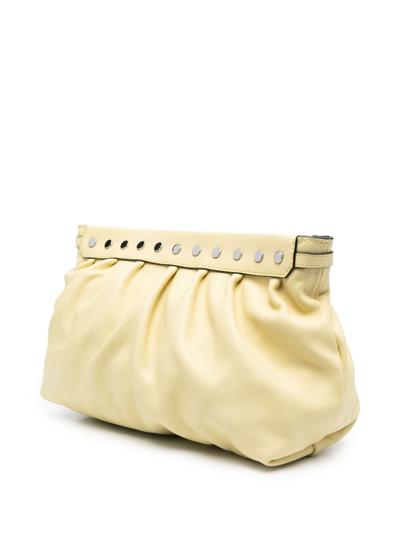 Shop Isabel Marant Luz Leather Clutch Bag In Yellow
