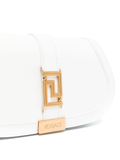 Shop Versace Mini Greca Goddess Shoulder Bag In White