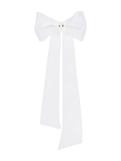 Shop Atu Body Couture Bow Silk Hair Clip In White