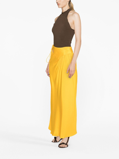 Shop Christopher Esber Triqueta Asymmetric Maxi Skirt In Orange