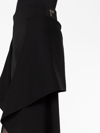 Attico Riley Mini Skirt In Black Virgin Wool In Black