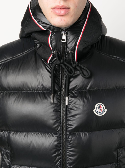 Shop Moncler Logo-patch Quilted Hooded Gilet In Black