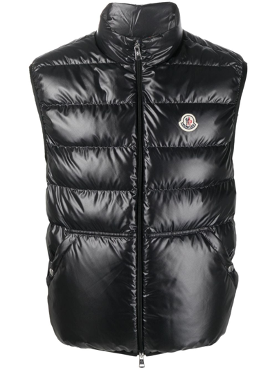 Shop Moncler Aube Zipped Padded Vest In Black