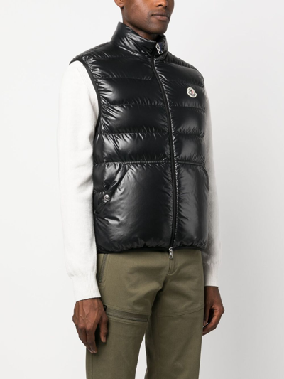 Shop Moncler Aube Zipped Padded Vest In Black