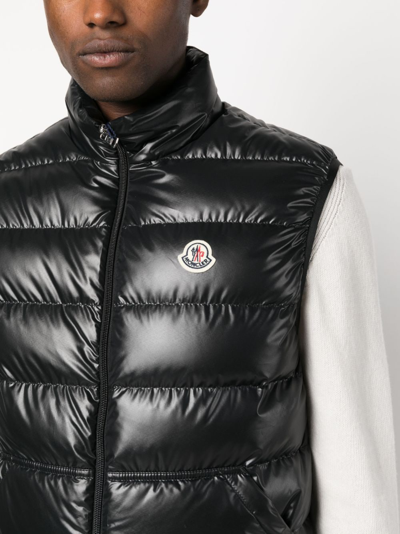 Shop Moncler Aube Zipped Padded Vest In Black