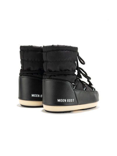 Shop Moon Boot Icon Logo-print Round-toe Boots In Black