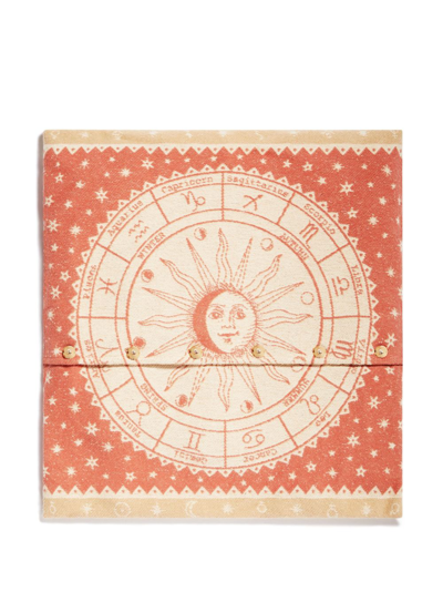 Shop Alanui Astrology Wheel Woven Cushion In Orange