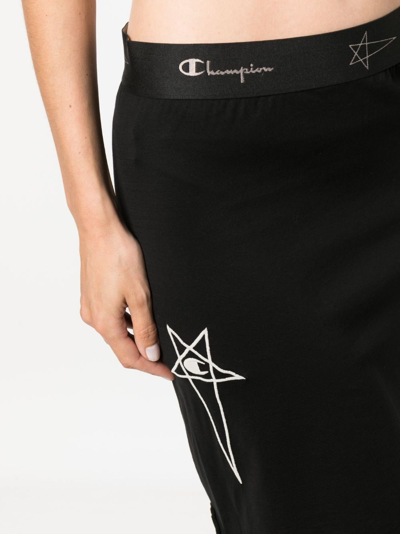 Shop Rick Owens X Champion Logo-embroidered Straight Skirt In Black