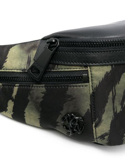 Shop Roberto Cavalli Tiger-print Cotton Belt Bag In D0186