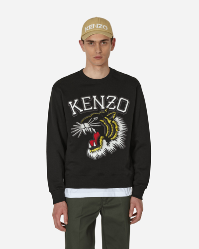 Shop Kenzo Tiger  Varsity Jungle  Crewneck Sweatshirt In Black