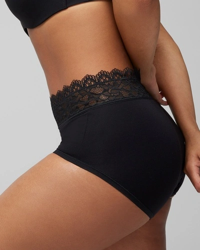 Shop Soma Women's Embraceable Super Soft Lace Brief Underwear In Black Size 2xl |