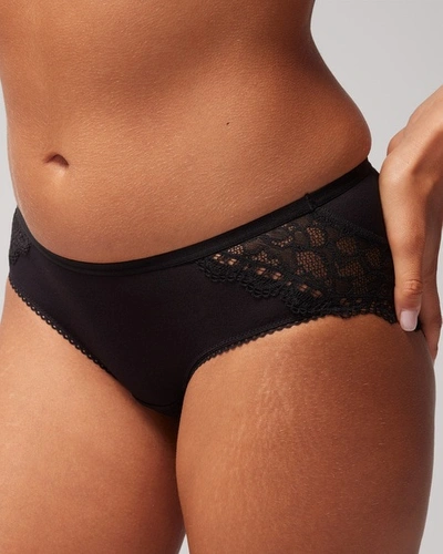 Shop Soma Women's Embraceable Lace Hipster Underwear In Black Size Xs |