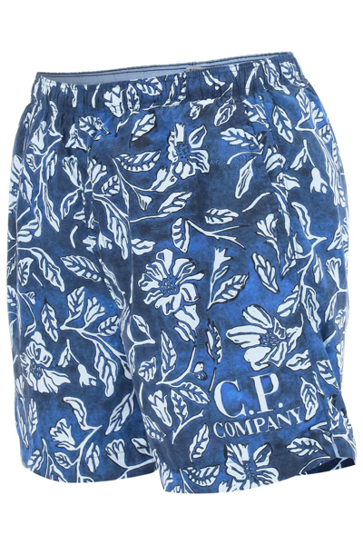 Shop C.p. Company Flatt Nylon Swim Trunks In Blue