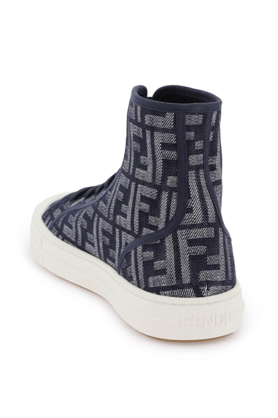 Shop Fendi 'domino' High-top Sneakers In Blue
