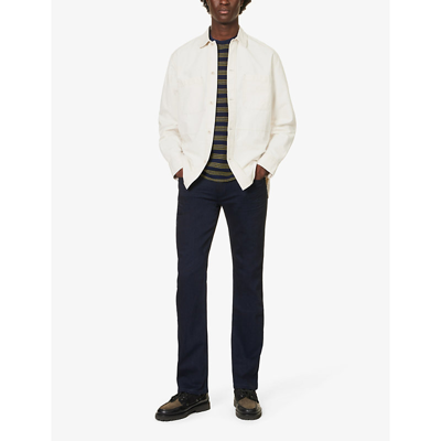 Paige Mens Inkwell Normandie Straight-leg Mid-rise Stretch-denim Jeans In Inkwell