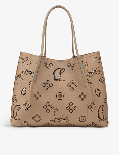 Christian Louboutin Cabarock Small Loubinthesky Perforated Tote Bag In Roca