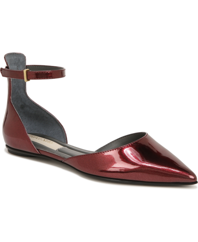 Shop Franco Sarto Women's Racer-flat Ankle Strap Flats In Red Faux Patent