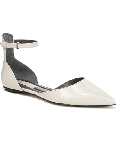 Shop Franco Sarto Women's Racer-flat Ankle Strap Flats In Light Grey Faux Patent