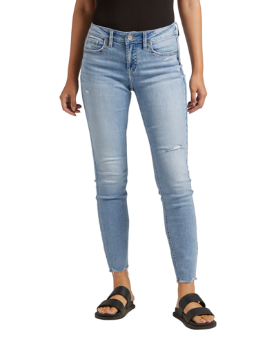 Shop Silver Jeans Co. Women's Elyse Mid Rise Skinny Leg Jeans In Indigo