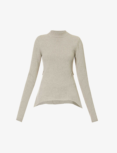 Shop Rick Owens Women's Pearl Naska Lupetto Panel-pattern Cashmere And Wool-blend Knitted Jumper
