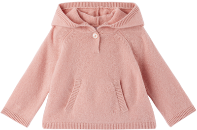 Shop Bonpoint Baby Pink Ribbed Hoodie In Upb Rose Fane