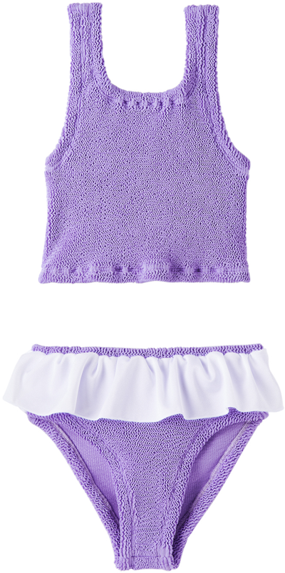 Shop Hunza G Kids Purple Olive Bikini In Lilac