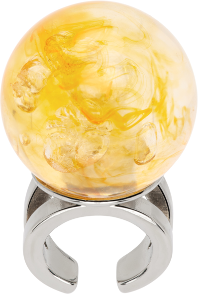 Shop Jean Paul Gaultier Yellow La Manso Edition Cyber Small Ball Ring In Caramel/transparent