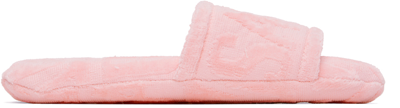 Shop Versace Pink Jacquard Slippers In 5p410