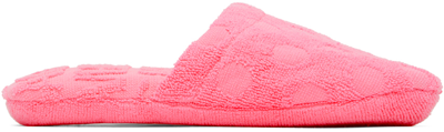 Shop Versace Pink Polka Dot Slippers In 1po20-flamingo