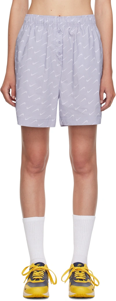 Shop Nike Purple Sportswear Everyday Modern Shorts In Indigo Haze/indigo H