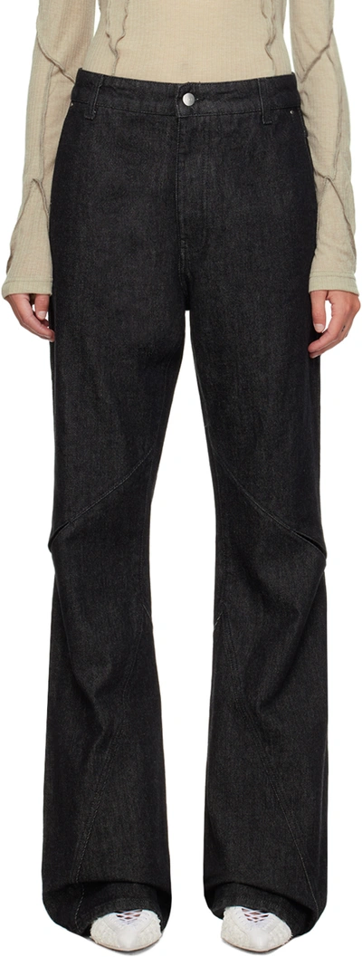 Heliot Emil Black Cutout Jeans In Black