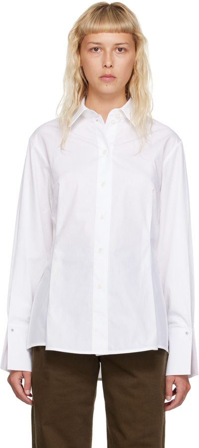 Shop Victoria Beckham White Pleated Shirt In 6 White