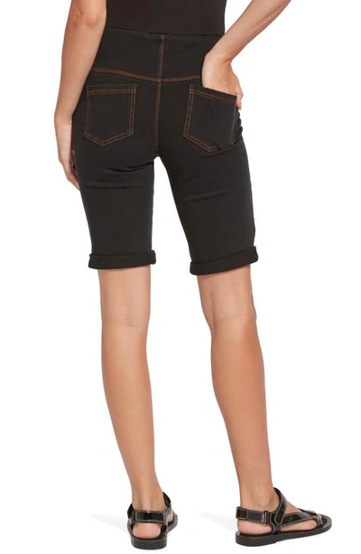 Shop Lyssé Stretch Denim Boyfriend Shorts In Midtown Black