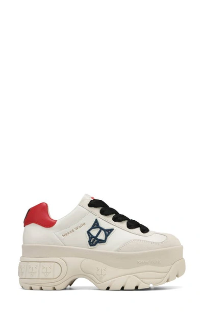 Shop Naked Wolfe Warrior Platform Sneaker In Off White-leather