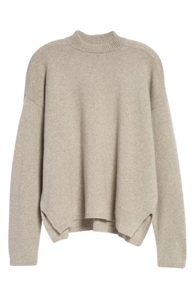 Shop Rick Owens Tommy Lupetto Oversize Cashmere & Wool Sweater In Pearl