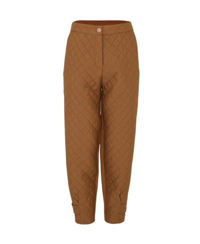 Shop Nocturne Women's Quilted Jogging Pants In Camel