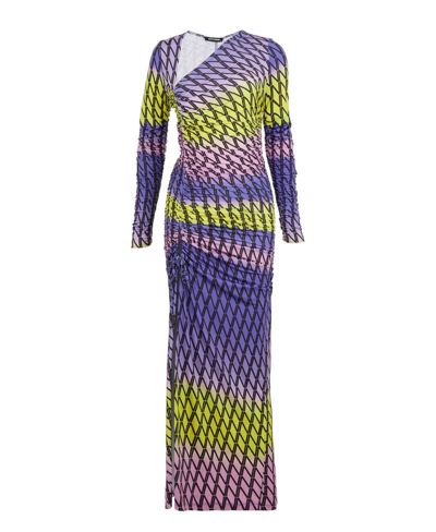 Shop Nocturne Women's Printed Maxi Slit Dress In Lilac