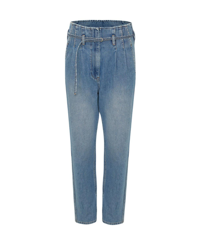 Shop Nocturne Women's High-waisted Mom Jeans In Blue