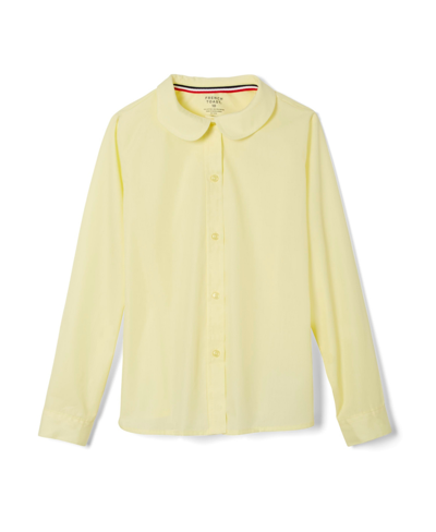 Shop French Toast Big Girls Long Sleeve Modern Peter Pan Collar Blouse In Yellow