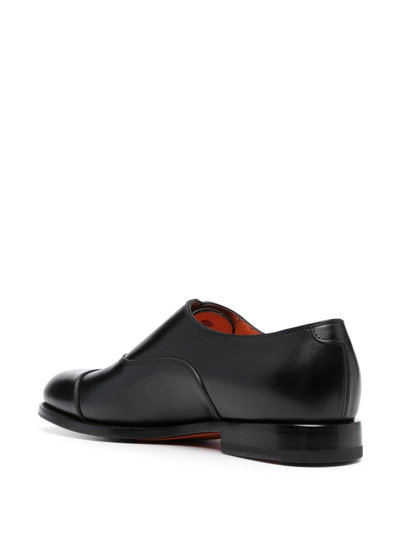 Shop Santoni Polished Leather Oxford Shoes In Black