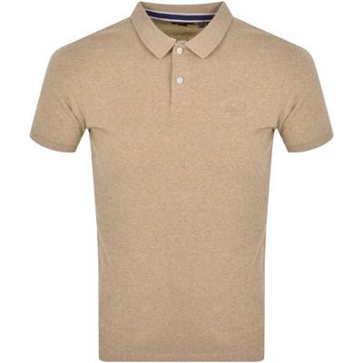 Shop Superdry Classic Pique Polo T Shirt Brown