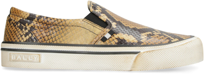 Shop Bally Santa Ana Printed Leather Slip-on Sneakers In Multicolor