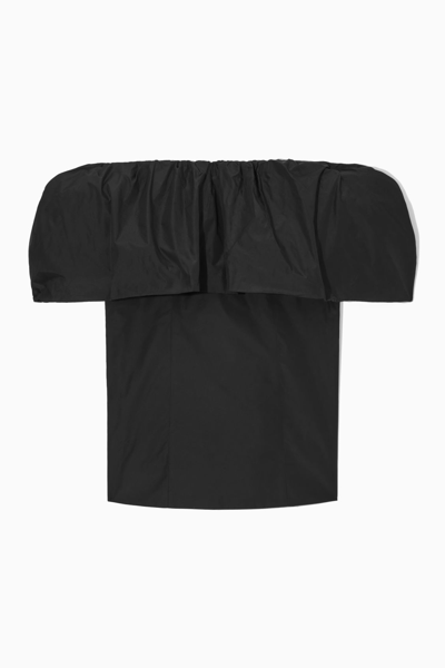 Shop Cos Voluminous Off-the-shoulder Top In Black