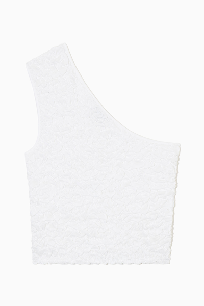 Shop Cos Smocked One-shoulder Tank Top In White