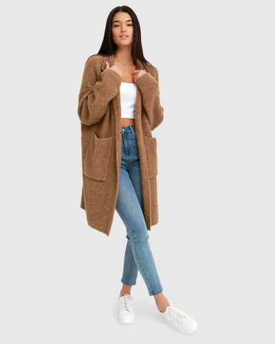 Shop Belle & Bloom Days Go By Sustainable Blazer Cardigan - Camel In Brown