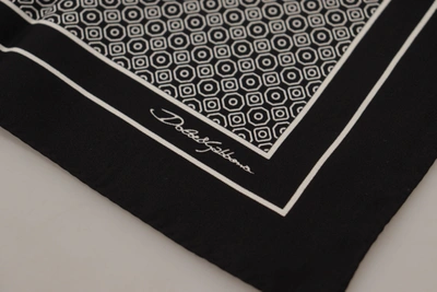 Shop Dolce & Gabbana Geometric Patterned Square Handkerchief Men's Scarf In Black