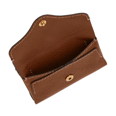 Shop Fossil Heritage Litehide Leather Card Case In Brown