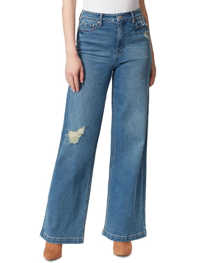 Shop Jessica Simpson Womens Denim High Rise Wide Leg Jeans In Blue