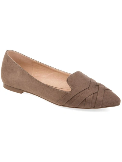 Shop Journee Collection Mindee Womens Faux Suede Slip On Loafers In Brown