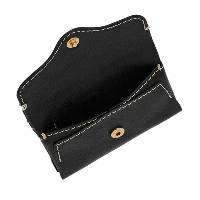 Shop Fossil Heritage Litehide Leather Card Case In Black